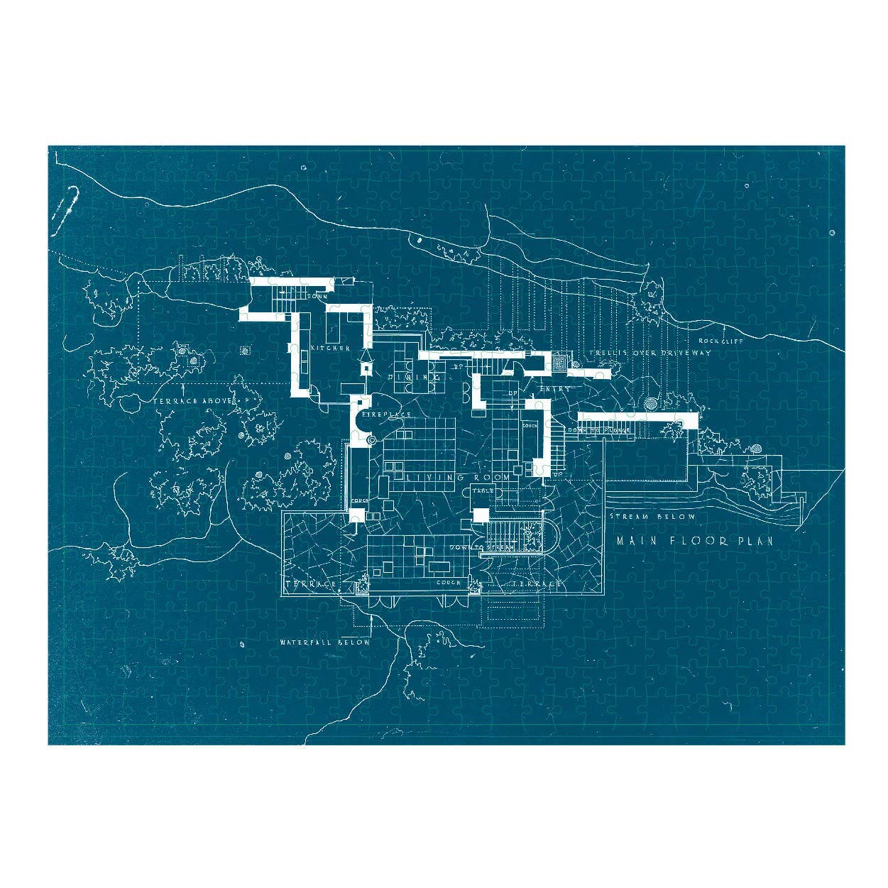Frank Lloyd Wright Fallingwater 2-Sided 500 Piece Puzzle