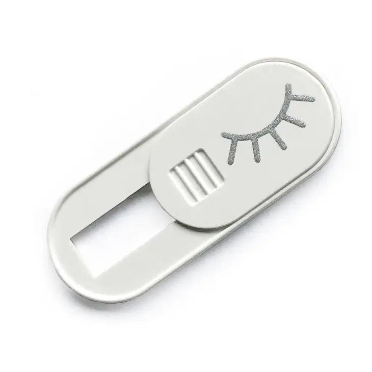 Bad Guy Blocker Webcam Security Curtain in White with Silver Lashes by Tech Candy