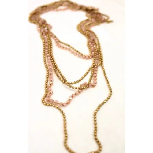 Lizou Layered Beaded Necklace in Gold