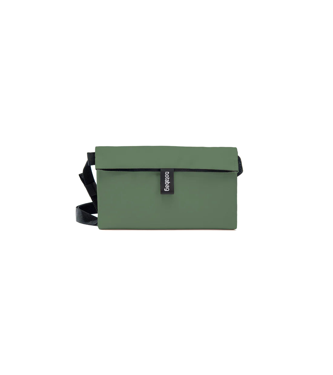 Notabag crossbody bag in fern green folded into storage shape
