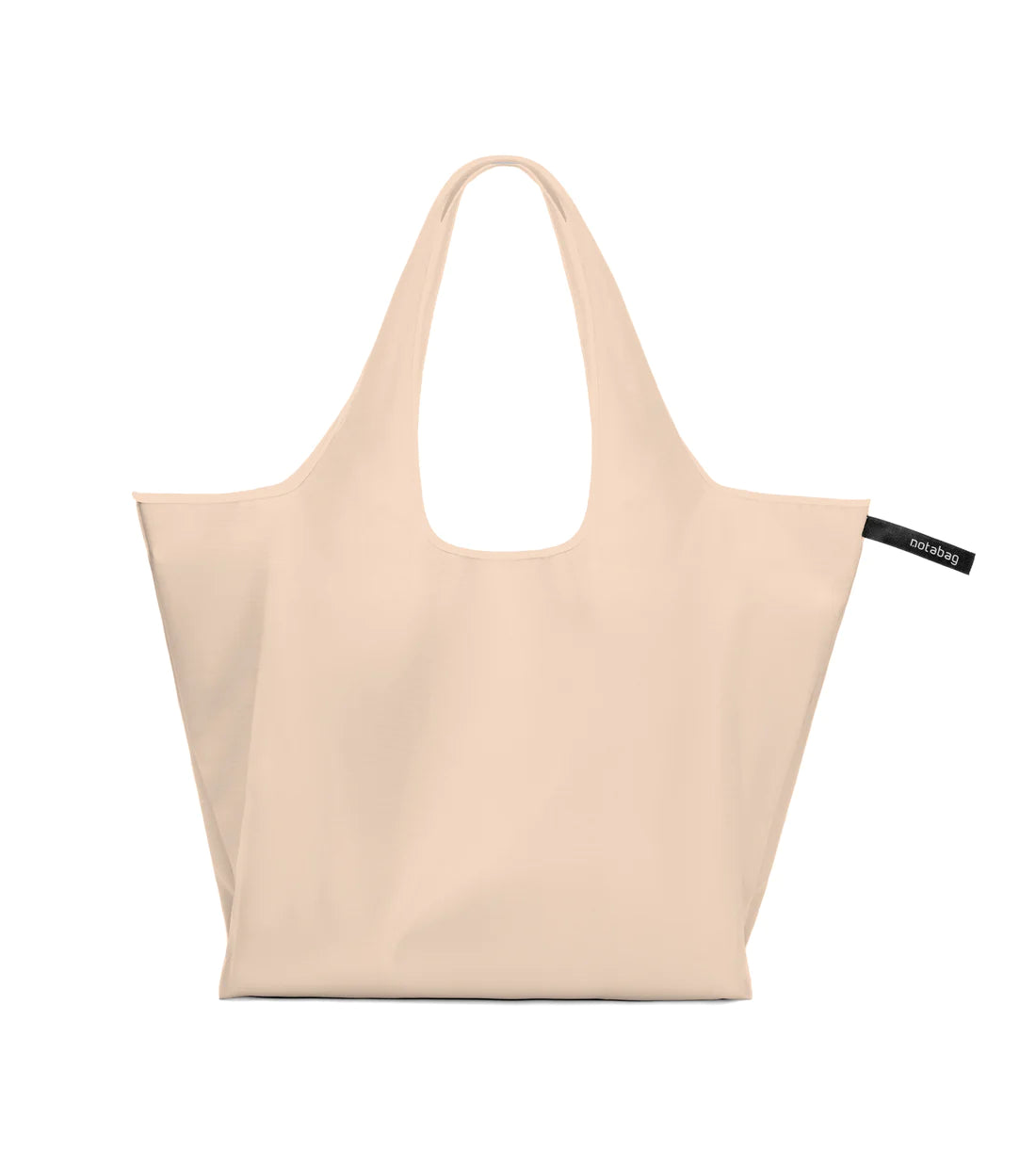 Notabag Foldable reusable backpack/tote in sand unfolded as a tote bag