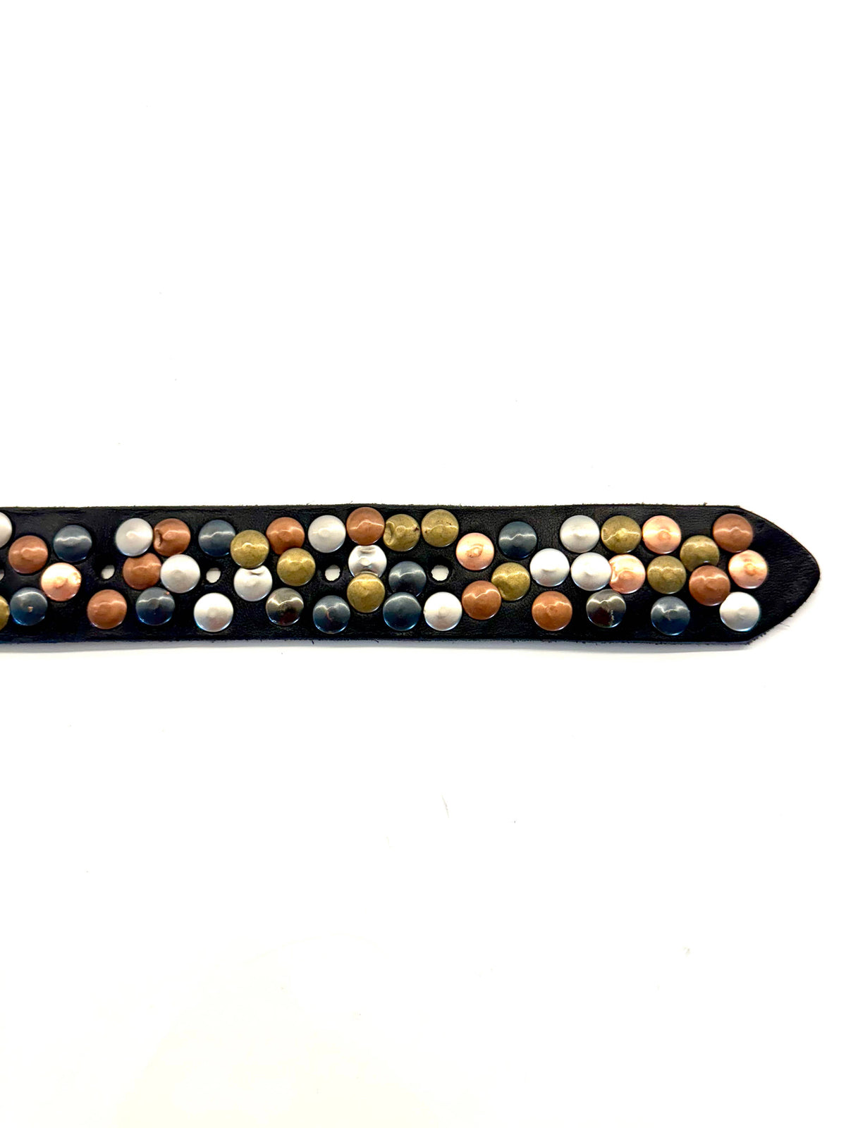 Studded Belt in Multi Color Black Leather