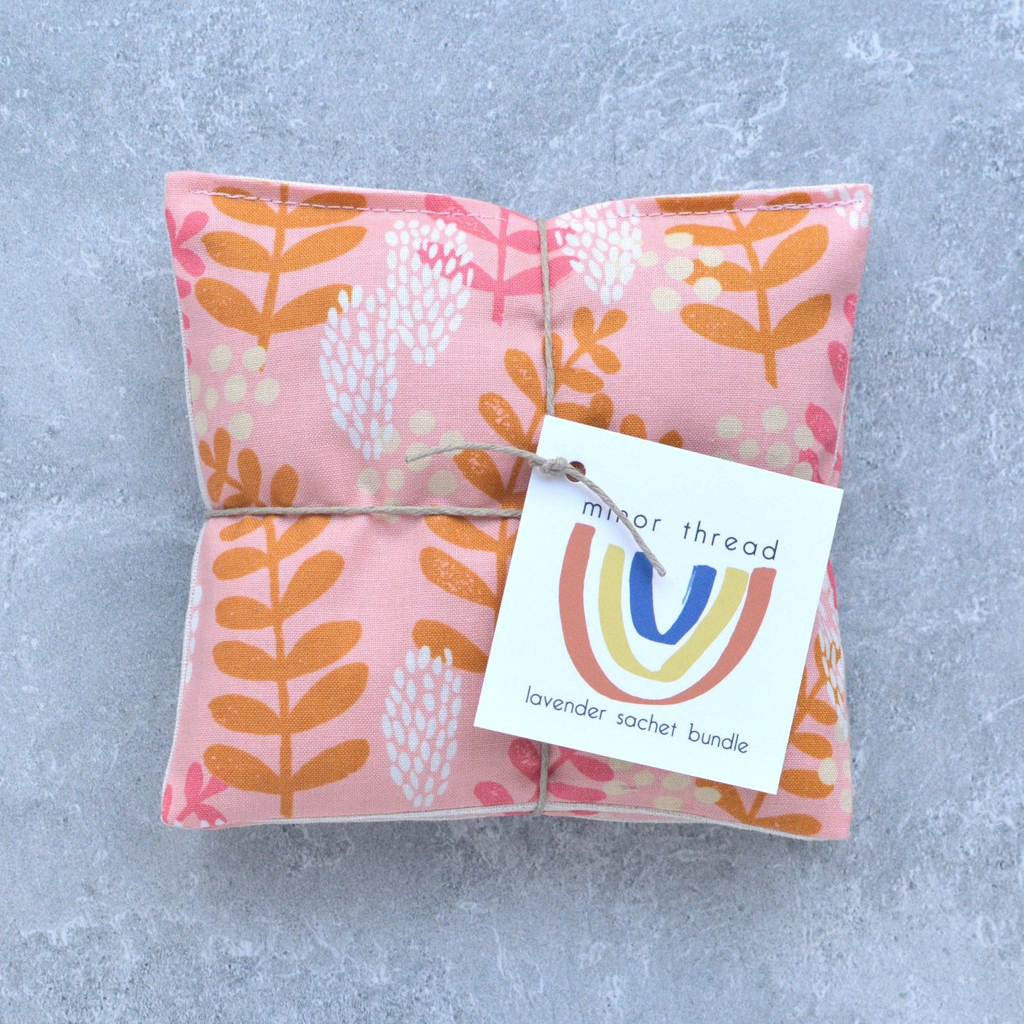 Fern Print Lavender Sachet Bundle in Bashful Pink
