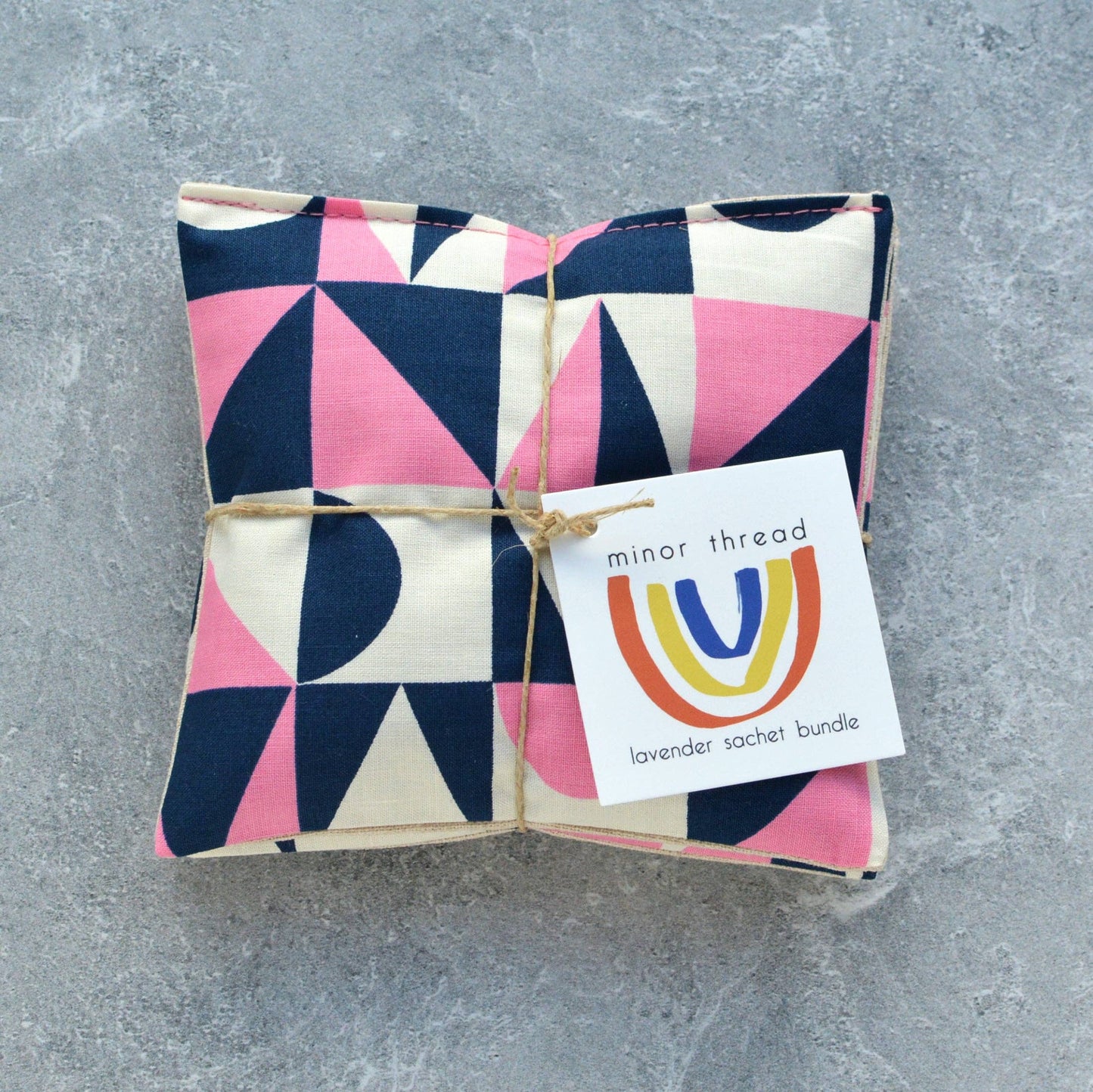 Navy and Fuchsia Lavender Sachet Bundle in Building Blocks