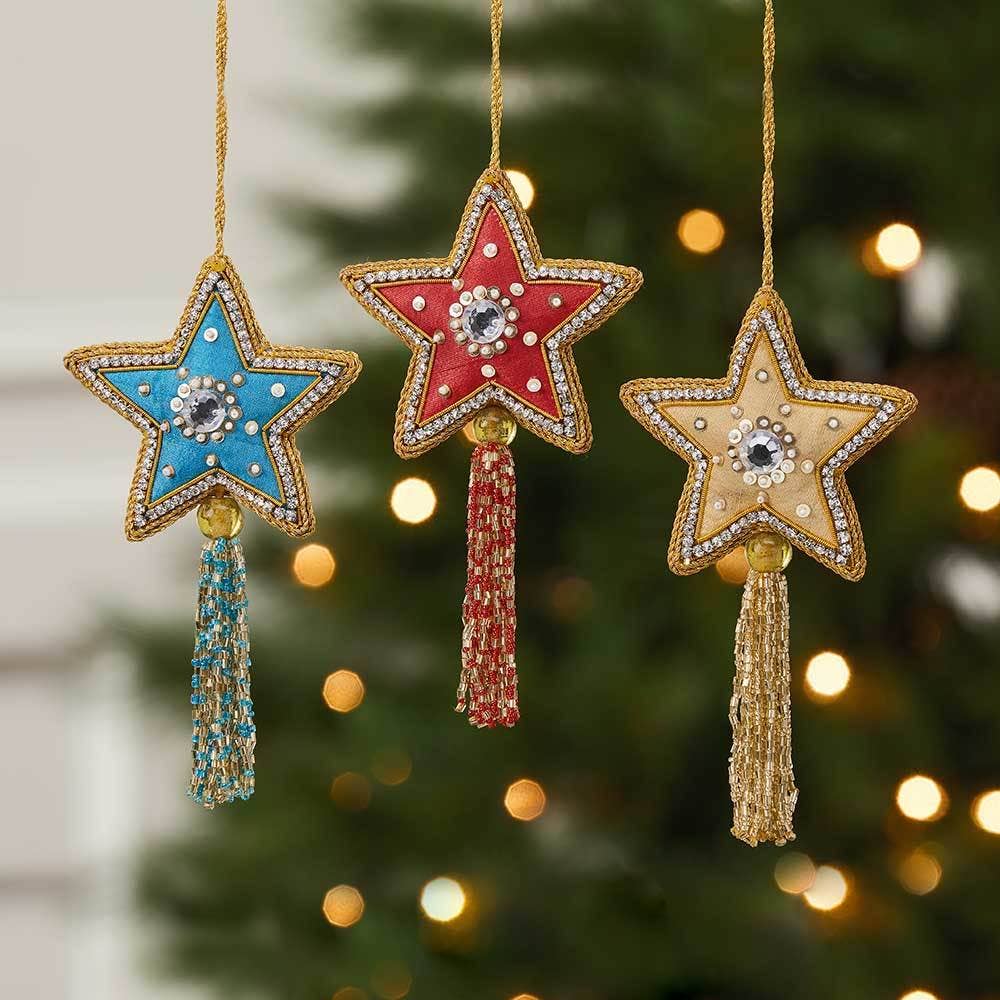 Zardosi Star Ornaments - Set of 3