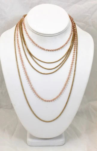 Lizou Layered Beaded Necklace in Gold