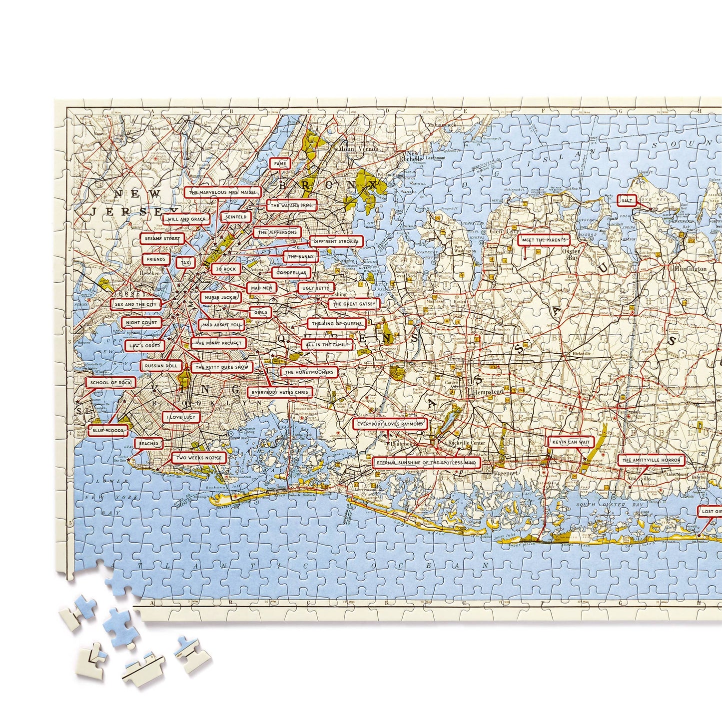 Brass Monkey NYC Map 1,000 Piece Panoramic Puzzle