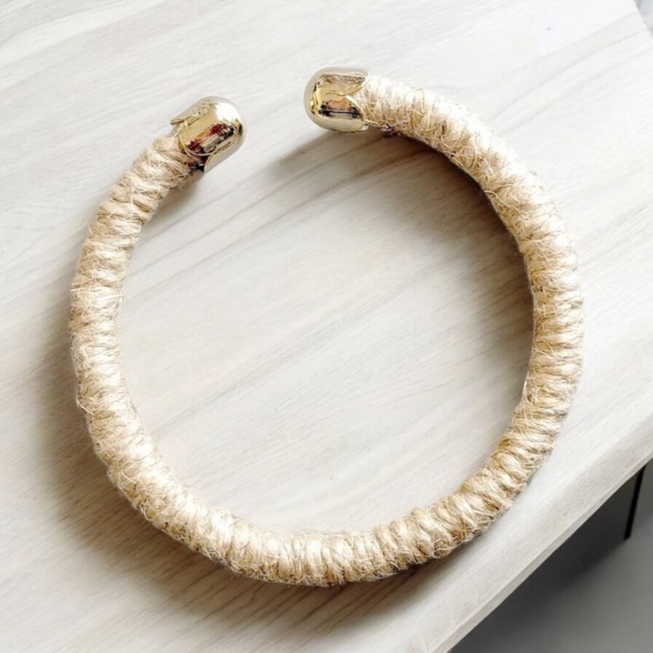 Adjustable Brass Cuff Bangle Bracelet Wrapped